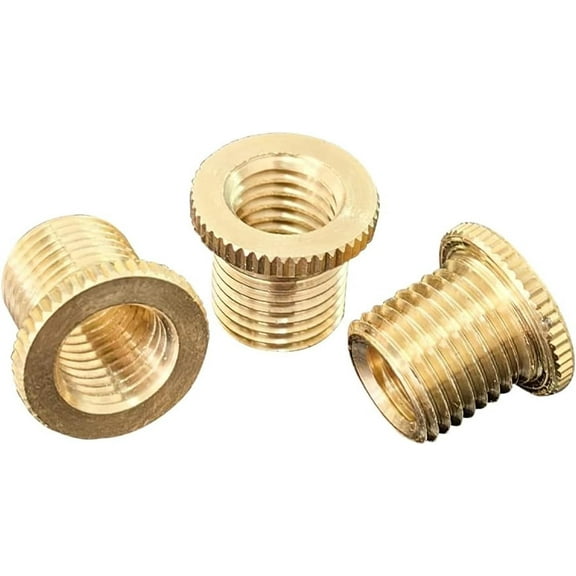 PEAKTREND 3PCS Shift Knob Thread Adapters Universal M8 X 1.25, M10 X 1.25, M10 X 1.5 (to M12 X 1.25) Thread Gear Shifter Knob Screw for 5 6 Speed Manual Automatic Vehicle Gold