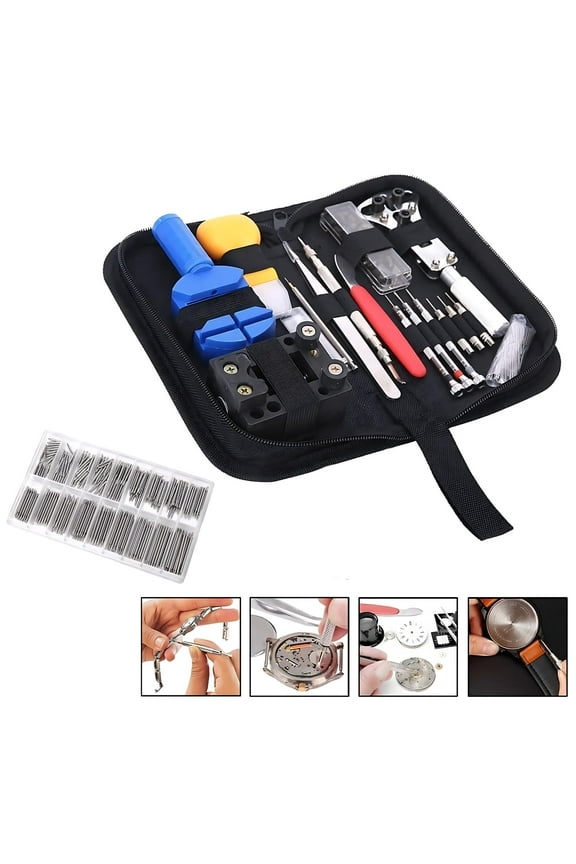 Watch Link Removal Kit Watch Repair Kit, Watch Case Opener Spring Bar Tools, Watch Battery Replacement Tool Kit, Watch Band Link Pin Tool Set with Carrying Case and Instruction Manual