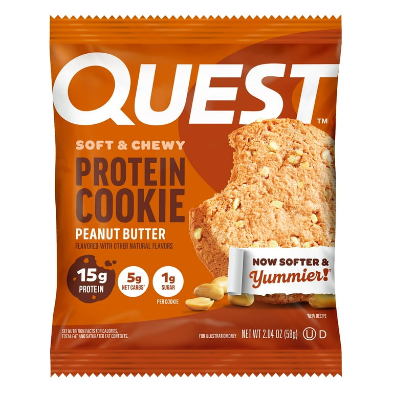 Quest Low Carb Healthy Soft Protein Cookie, Peanut Butter, Gluten