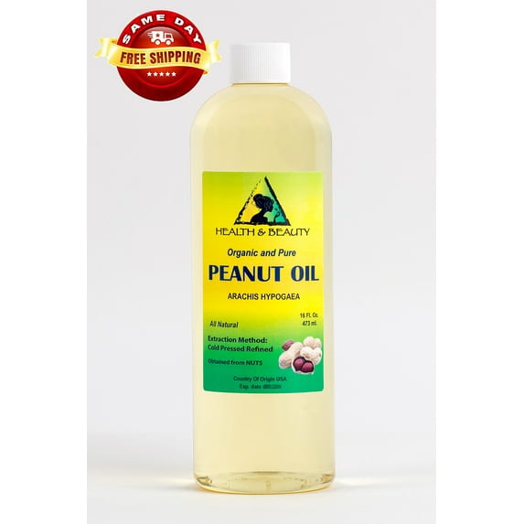 PEANUT OIL REFINED ORGANIC CARRIER COLD PRESSED 100% PURE 32 OZ