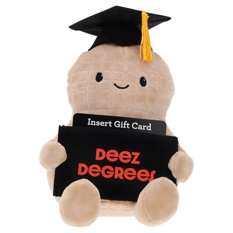 Deez Degrees Peanut Plush Gift Card Holder, Brown and Black