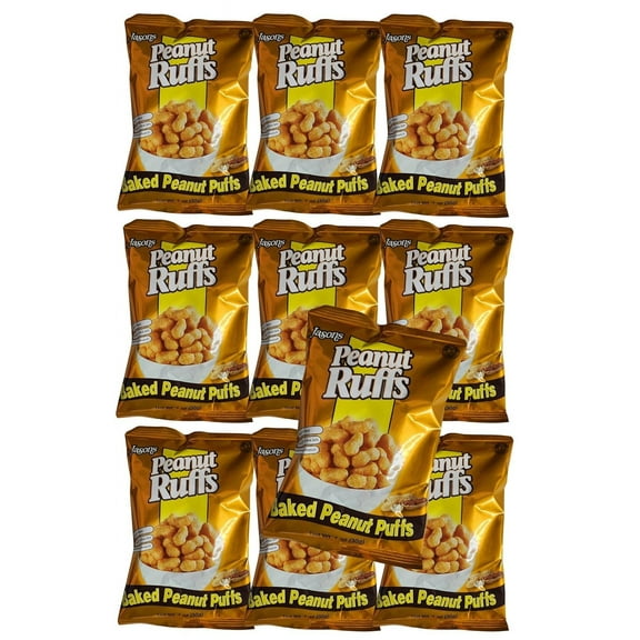 PEANUT RUFFS Puff Snack (Case Pack Of 10 x 30g Ea) Favorite Snack of The Pacific Islanders ... SOO DELICIOUSS, REAL Peanut Butter! Yum!