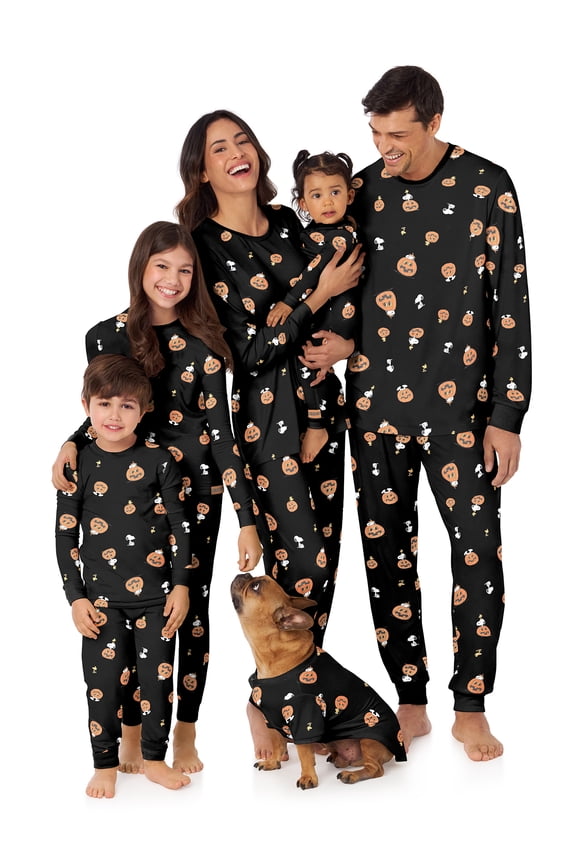 Women’s Snoopy Matching Family Sleepwear Long Sleeve Top and Pants Pajama Set, 2 Piece, Sizes S-3XL