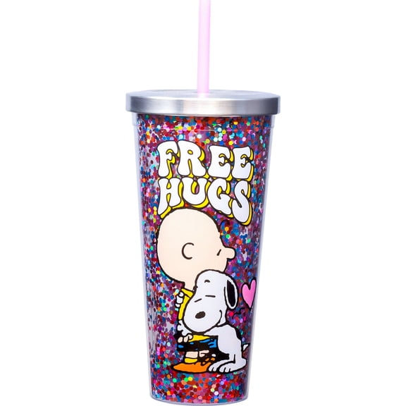 PEANUTS FREE HUGS GLITTER CUP
