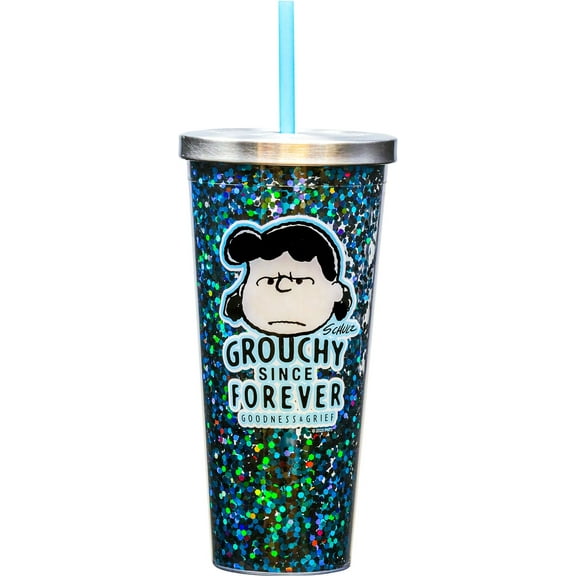 PEANUTS GROUCHY 20 OUNCE GLITTER CUP