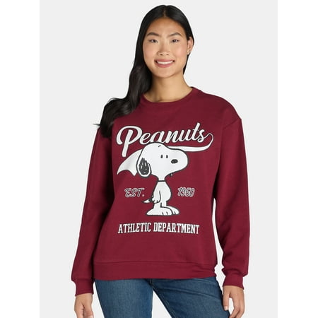 Peanuts Women's Graphic Sweatshirt with Long Sleeves, Sizes XXS-XXL
