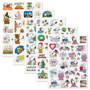 PEANUTS  Snoopy Seasonal Year-Round Sticker Value Pack -10 Sheets, 235 Count, Largest 2  x 2
