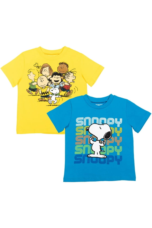 Snoopy Toddler Boys 2 Pack T-Shirts Infant to Big Kid