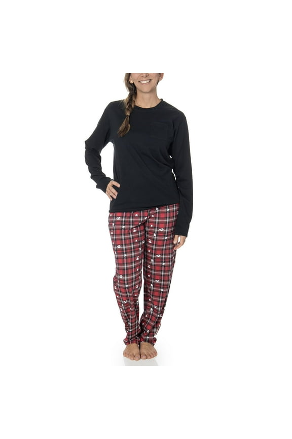Womens 100% Cotton Family Matching Pajamas Holiday Festive Nightwear Sleepwear 2-Piece Sets for Christmas Gifts (Red Plaid, XS)