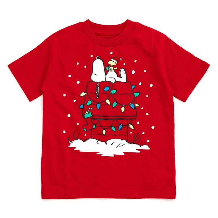 PEANUTS Woodstock Snoopy Christmas T-Shirt Toddler to Big Kid