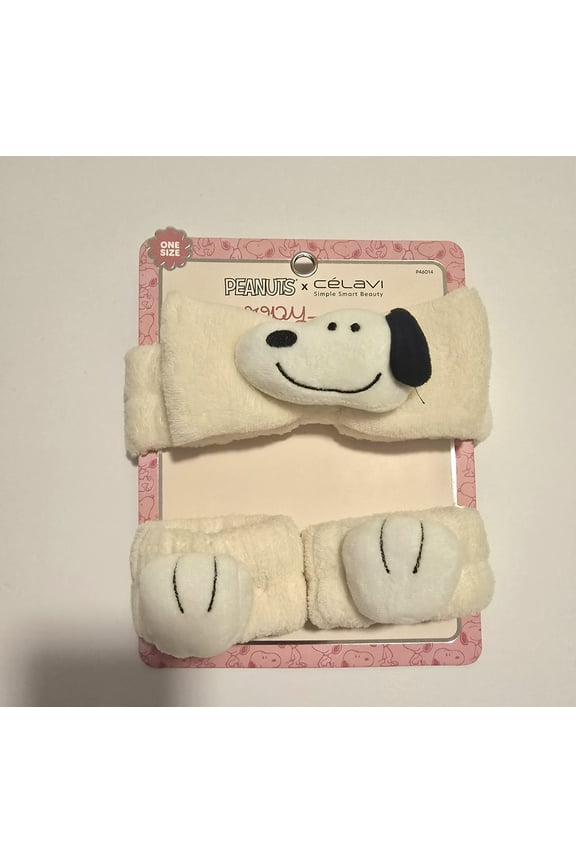 PEANUTS x Celavi Snoopy Skincare Set Headband & Wristbands