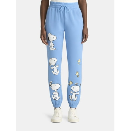 Snoopy and Woodstock Women's Graphic Joggers, Sizes XXS-XXL