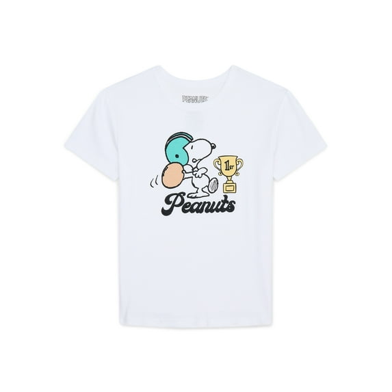 Peanuts Women’s Snoopy Cotton Graphic Skimmer Tee with Embroidery, Sizes XXS-XXL