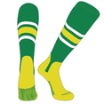 thumbnail image 1 of PEAR SOX OTC Baseball Softball Stirrup Socks (B, 5in) Kelly Green, White, Brt Yellow, BY (S), 1 of 3