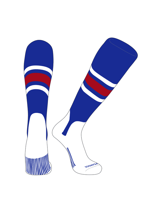OTC Baseball Softball Stirrup Socks (B, 5in) Royal, White, Red (S)