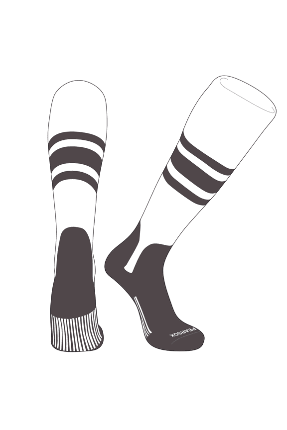 OTC Baseball Softball Stirrup Socks (B, 5in) White, Graphite, Graphite, Graphite (L)