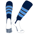thumbnail image 1 of PEAR SOX OTC Baseball Softball Stirrup Socks (C, 5in) Navy, Silver, Sky Blue (XL), 1 of 3