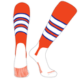 thumbnail image 1 of PEAR SOX OTC Baseball Softball Stirrup Socks (C, 5in) Orange, Royal, White (M), 1 of 3