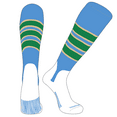 thumbnail image 1 of PEAR SOX OTC Baseball Softball Stirrup Socks (C, 5in) Sky Blue, Tan, Kelly Green (L), 1 of 3