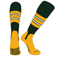 thumbnail image 1 of PEAR SOX OTC Baseball Softball Stirrup Socks (E, 5in) Forest Green, Gold, White, Gold (M), 1 of 3