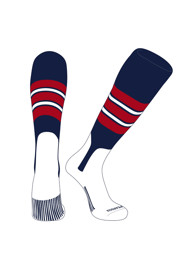 OTC Baseball Softball Stirrup Socks (E, 7in) Navy, Red, White (S)