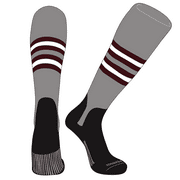 PEAR SOX OTC Baseball Softball Stirrup Socks (F, 5in) Silver, Maroon, White, Black (M)