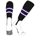 thumbnail image 1 of PEAR SOX OTC Baseball Softball Stirrup Socks (F, 7in) Black, Purple, White (XL), 1 of 3