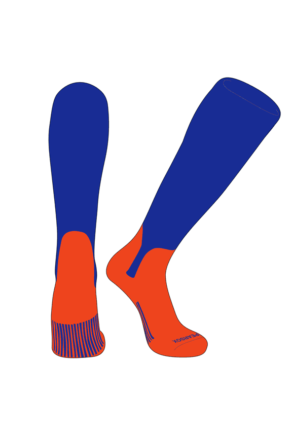 OTC Baseball Softball Stirrup Socks (S, 5in) Royal, Orange (L)