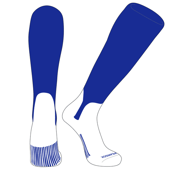 PEAR SOX OTC Baseball Softball Stirrup Socks (S, 5in) Royal, White (XL)