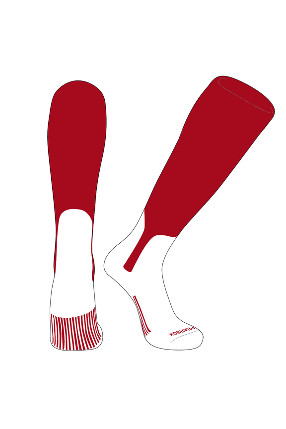 OTC Baseball Softball Stirrup Socks (S, 7in) Red, White (XL)