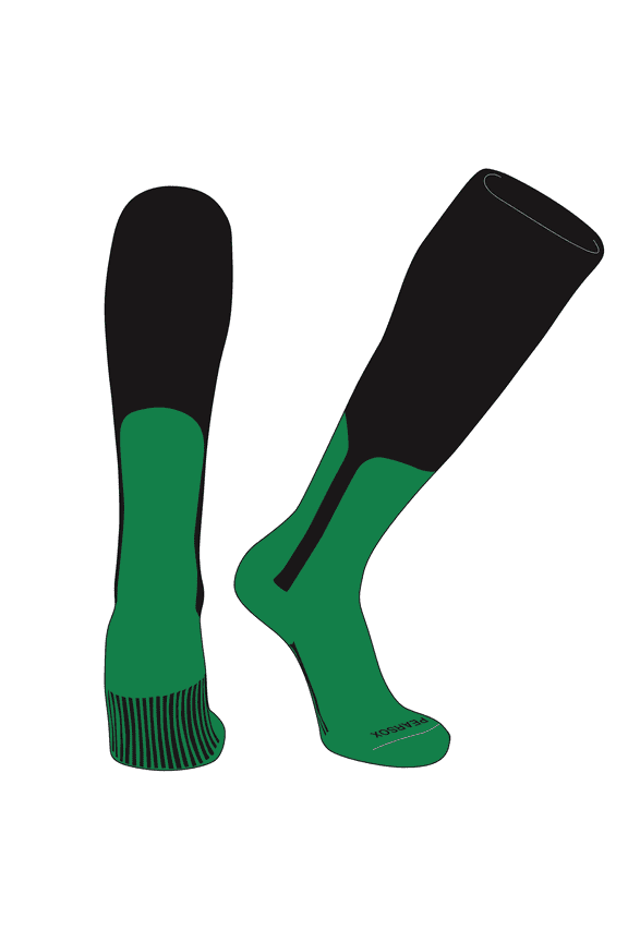 OTC Baseball Softball Stirrup Socks (S, 9in) Black, Kelly Green (L)