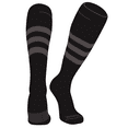 thumbnail image 1 of PEAR SOX Striped OTC Baseball, Softball, Football Socks (A) Black, Graphite (XL), 1 of 3