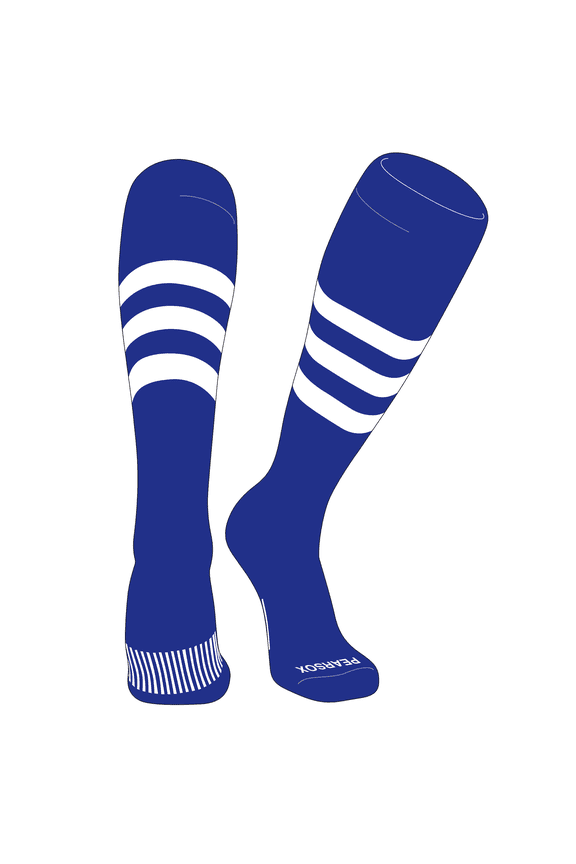Striped OTC Baseball, Softball, Football Socks (A) Royal, White (L)