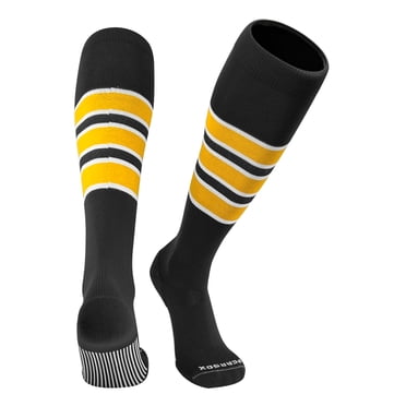 PEAR SOX Striped OTC Baseball, Softball, Football Socks  C  Orange White Navy