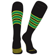 thumbnail image 1 of PEAR SOX Striped OTC Baseball, Softball, Football Socks (C) Black, Brt Yellow, Kelly Green (L), 1 of 3