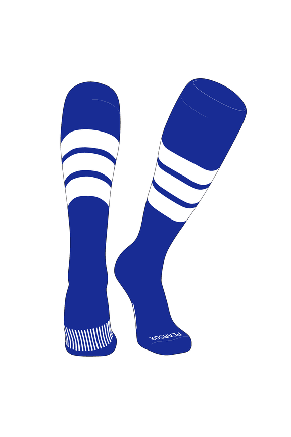 Striped OTC Baseball, Softball, Football Socks (C) Royal, White (S)