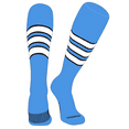 thumbnail image 1 of PEAR SOX Striped OTC Baseball, Softball, Football Socks (C) Sky Blue, Black, White (M), 1 of 3