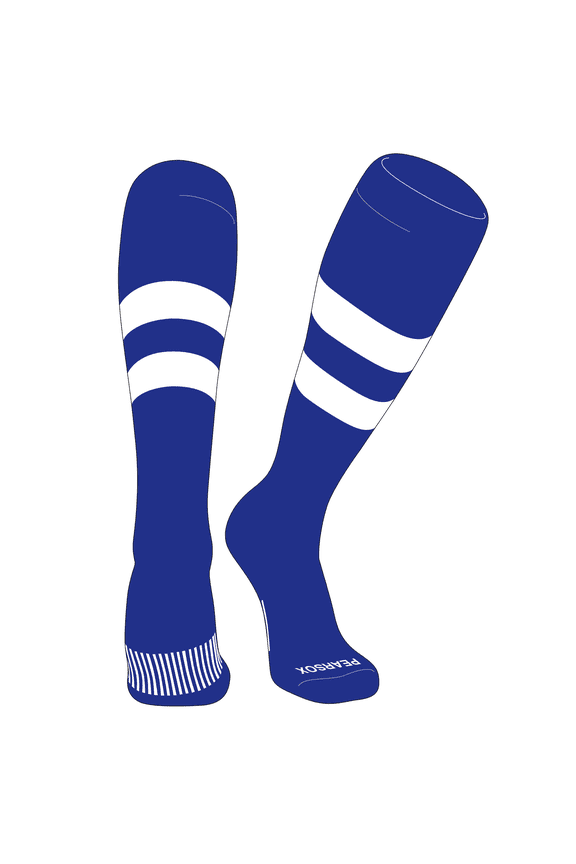 Striped OTC Baseball, Softball, Football Socks (D) Royal, White (L)