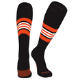 thumbnail image 1 of PEAR SOX Striped OTC Baseball, Softball, Football Socks (G) Black, Orange, White (S), 1 of 3