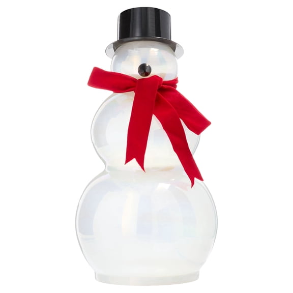 Glass Snowman with Metal Hat Christmas Decoration, White/Black/Red, 13", by Holiday Time