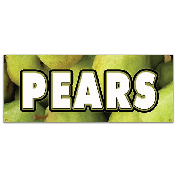 PEARS BANNER SIGN fresh picked fruit stand farm produce farmers market sweet
