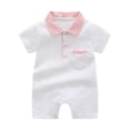 thumbnail image 1 of PEASKJP Baby Bodysuits Boy Baby-Boys Short Sleeve Romper Summer Bodysuits,White 3-6 Months, 1 of 3