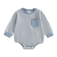 thumbnail image 1 of PEASKJP Baby Boy Clothing Baby Boy Rompers Long Sleeve Cotton Toddler Rompers Graphic Print Baby Clothes One-Piece Outfit Blue,3-6 Months, 1 of 5