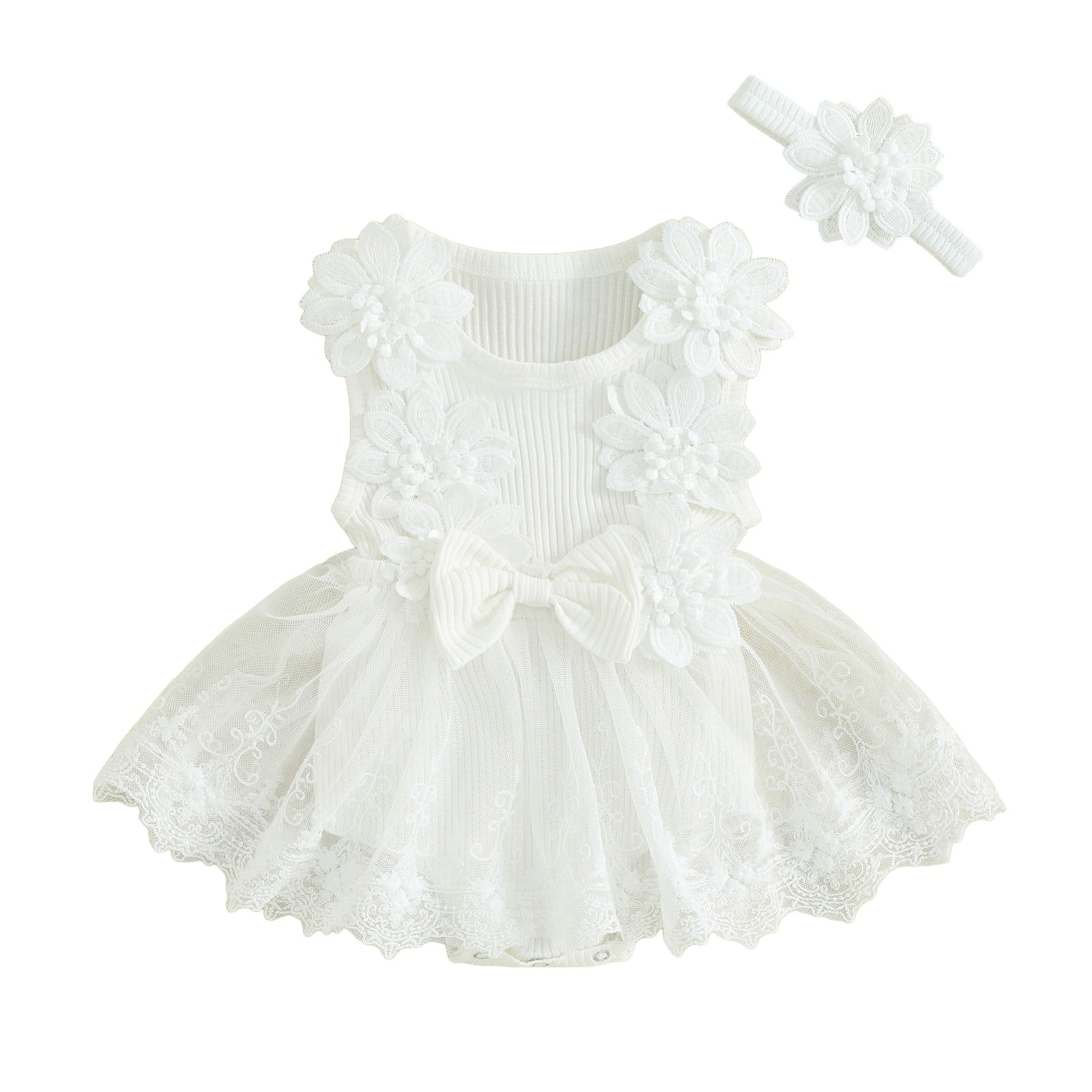 PEASKJP Baby Girl Romper Baby Girl Summer Clothes Infant Stripe Romper Dress Newborn Sleeveless Tutu Dresses Toddler Cute Outfit,3-6 Months White