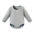 thumbnail image 1 of PEASKJP Baby Romper Boy Cute Newborn Unisex Baby Cotton Long Sleeve Onesie Coming Home Outfits,Soft Romper Grey,0-3 Months, 1 of 9