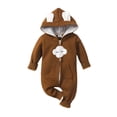 thumbnail image 1 of PEASKJP Baby Rompers Boy Baby Boy Girl Romper Infant Long Sleeve 2 Way Zipper One Piece Jumpsuits Newborn Clothes 0-24 Months Brown,6-9 Months, 1 of 9