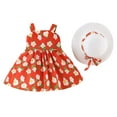 thumbnail image 1 of PEASKJP Toddler Girl Floral Print Puff Sleeve Smocked Sun Dress Beach Dresses Red, Sizes 11, 1 of 4