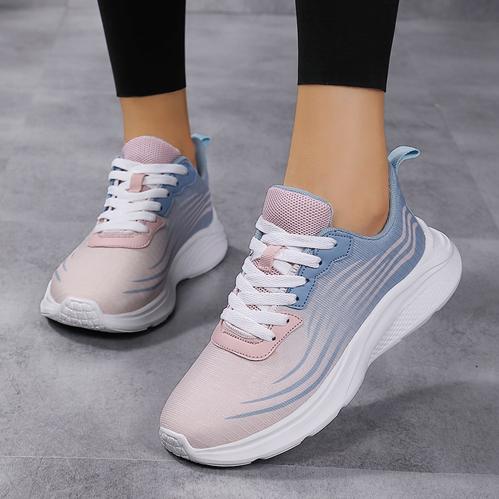 PEASKJP Basketabll Shoes Women Lightweight Women Sneakers Air Cushion Walking Tennis Shoes for Women Non Slip Work Trainer Pink 8.5