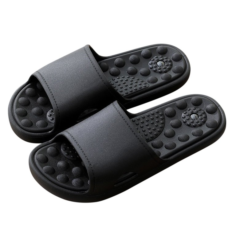  Shower Shoez Men's Non-Slip Shower Gym Pool Dorm Water Sandals  Flip Flops (Black, numeric_6)