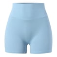thumbnail image 1 of PEASKJP Biker Shorts Women High Waist Quick Dry Yoga Pants Running Workout Shorts Blue S, 1 of 4
